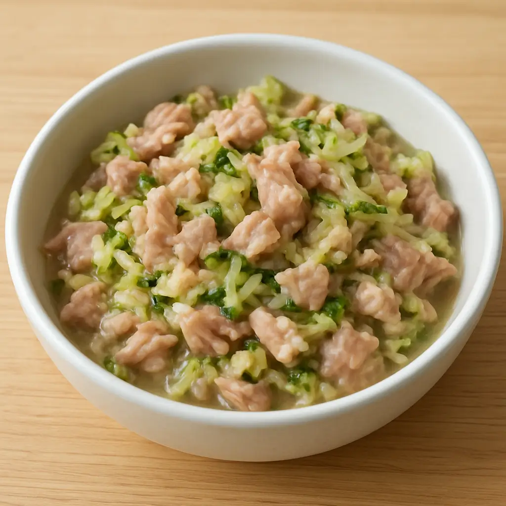 Homemade cat food recipes featuring a hypoallergenic rabbit and zucchini meal, ideal for cats with food allergies.