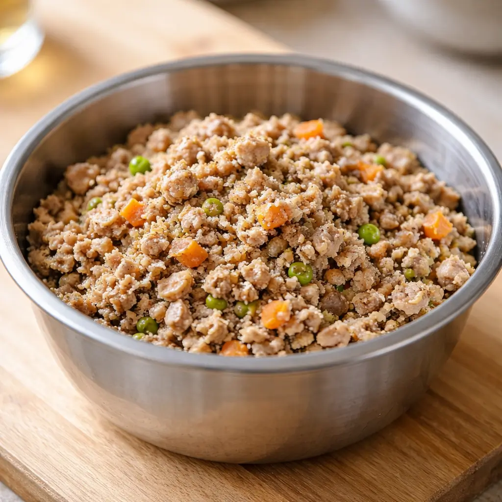 How to Make Cat Food Recipes step by step by preparing cooked chicken and liver for a complete homemade meal
